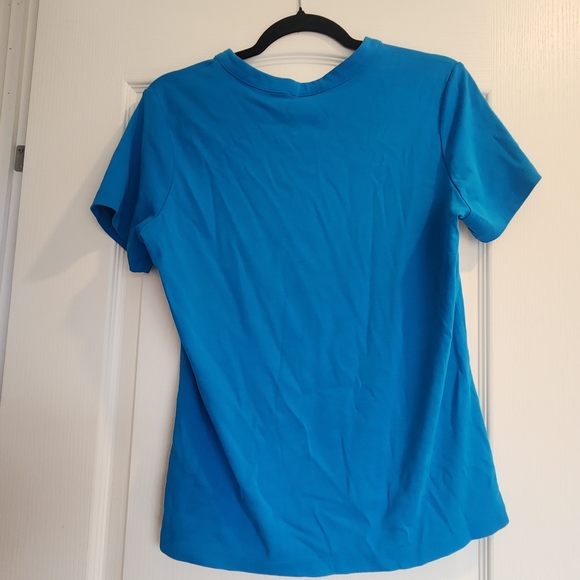 Calvin Klein Blue Lace-Up Women's Blouse Size L Euc - Picture 3 of 4